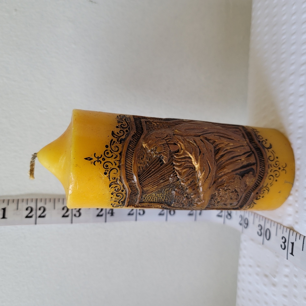 Source Unknown Yellow and Brown Decorative Candle